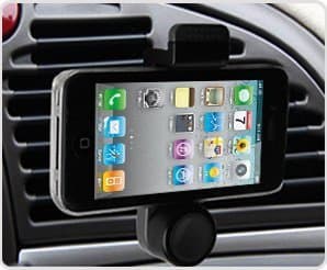 Universal Car Air Vent Mobile Phone Mount Holder Dock - Compatible with iPhone 6/5S/5C/4S, Samsung Note 2/3/4 Galaxy S5, S4, S3, LG G3 G2, HTC One M7 M8, Nexus 4/5 Smartphones – Black