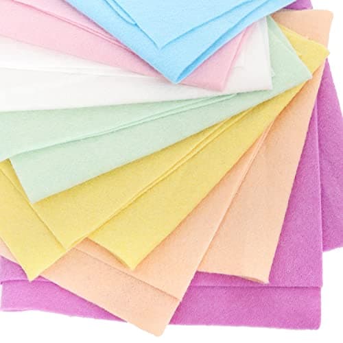 ZAIONE Felt Fabric Sheets Bundle: Pastel Color Soft 7 Rolls 21x90cm Assorted Color Craft Fabric for DIY Craftwork Sewing Patchwork
