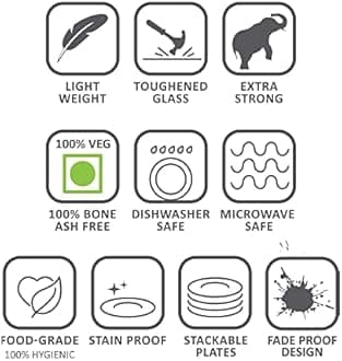 Larah by BOROSIL Chrys Red Set of 4 Mixing & Serving Bowls with Lids, Microwave Safe (500 ml, 750 ml, 1 L & 1.5 L), Toughened Opal Glass, for Serving, Re-Heating & Mixing