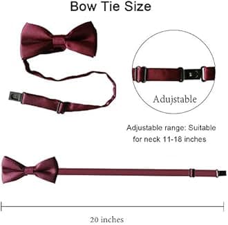 HABITER Kids Suspenders Adjustable Suspenders Set With Bow Ties for Boys and ...