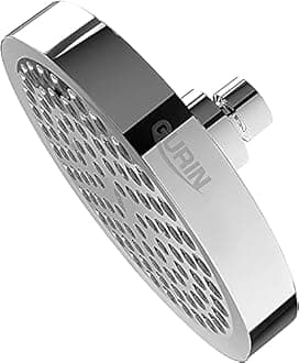 Gurin Shower Head High Pressure Rain, Luxury Bathroom Showerhead with Chrome Plated Finish, Adjustable Angles, Anti-Clogging Silicone Nozzles (California 1.8 GPM)