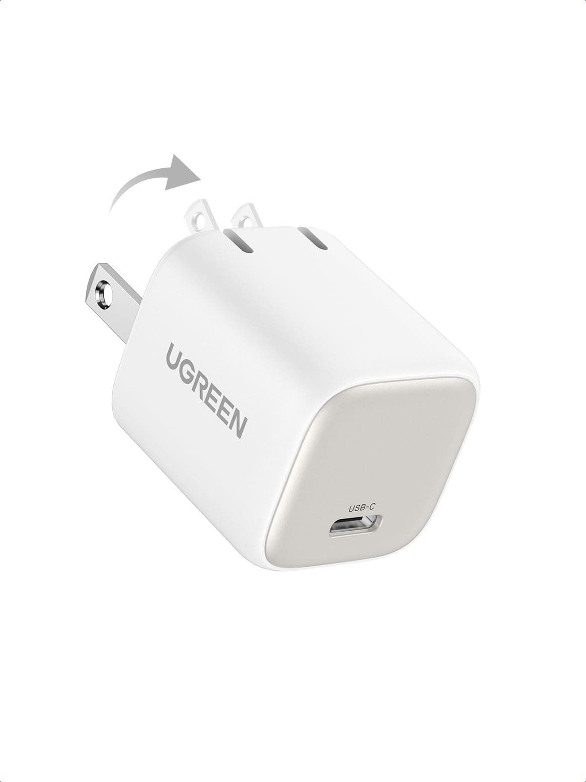 UGREEN Nexode Mini 30W PD Charger, USB-C Rapid Charger, Uses GaNFast II (Galium Nitride), Ultra Compact, Foldable Plug, Compatible with PD/PPS/QC4+/SCP Standards and PSE Technology Standards, Type C Charger, Compatible with iPhone 17-8 Series, Galaxy S24, Google Pixel Series, MacBook Air, iPad Pro, iWatch, etc. CD319, White