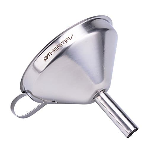 Stainless Steel Kitchen Funnel with Detachable Strainer/Filter for Transferring of Liquid, Fluid, Dry Ingredients and Powder, 5-Inch Food Grade Metal Funnel for Cooking, Silver