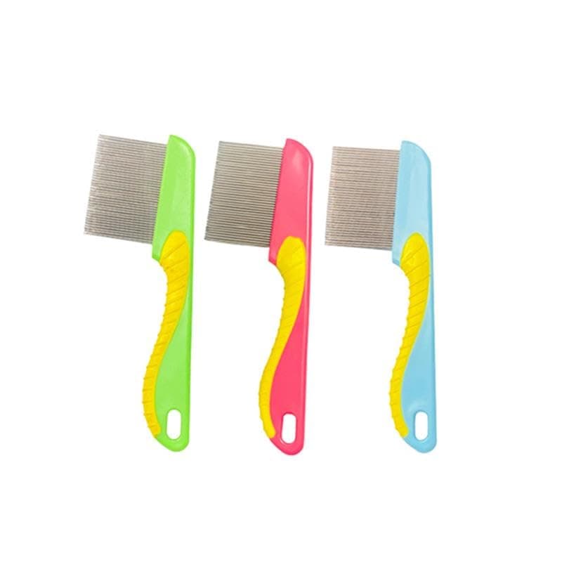 Head Lice Removal Comb Stainless Steel Fine Tooth, Nit Comb for Kids, Adults & Pets Removes Lice & Eggs Long Handle Grip