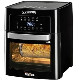 Digital Air Fryer Oven, 1700W, 15L Family-Sized Capacity, Touch Control, 10 Preset Functions, 80-220°C Adjustable Temp, Rapid Air Convection, Smoke-Free Cooking, Black - AOF150-B5