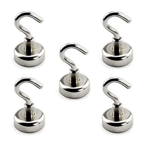 Lavotus Strong Neodymium Magnet Hook for Home,Kitchen,Workplace,Office and Garage(5pcs), Hold up to 12 Pounds