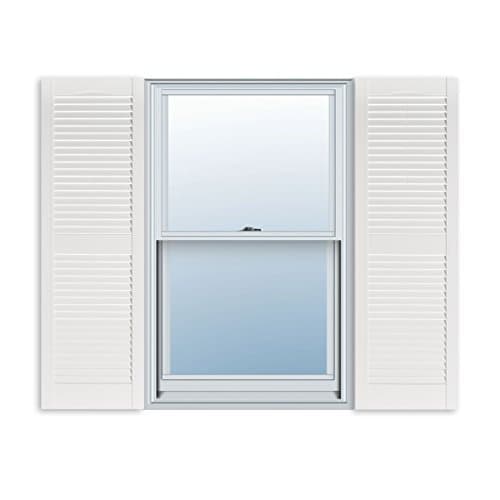 Exterior Solutions Standard Louver Exterior Vinyl Shutter, Paintable (Pair), 15 Inch x 71 Inch