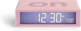 Lexon Flip+ Digital Alarm Clock for bedrooms, Reversible On/Off Faces with Snooze Function, LCD Display & Touch Sensor Light, Battery Operated, Rubber - Pink