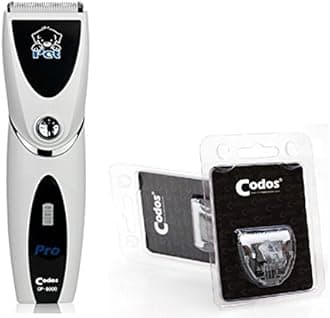 E-Plaza Codos CP-8000 Professional Pet Clipper Rechargeable Shaver Grooming Razor Kit for Dog Cat Pet (CP-8000+ 2 Replacement Shaving Head)