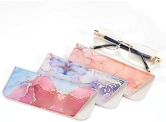 3 Pack Reading Glasses Pouch - Soft Eyeglasses Bag Portable Cloth Eyewear Case