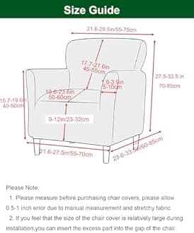 CRFATOP Printed Stretch Chair Slipcovers with Arms for Living Room 1 Piece Accent Chair Covers Soft Banquet Chair Covers Saucer Armchair Furniture Protector Office Reception Reading Sofa,A17