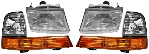 Headlights Headlamps & Corner Parking Lights Left & Right Set Kit for Ranger