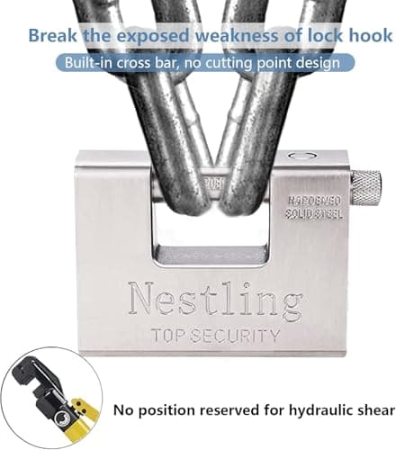 Keyed 94mm Padlock, High Security 5 Keys, Heavy Duty 1.1kg D-Shaped Solid Brass Outdoor Key Padlock - Protects Garage Doors, Containers, Sheds, Shutters, Gates, Warehouses