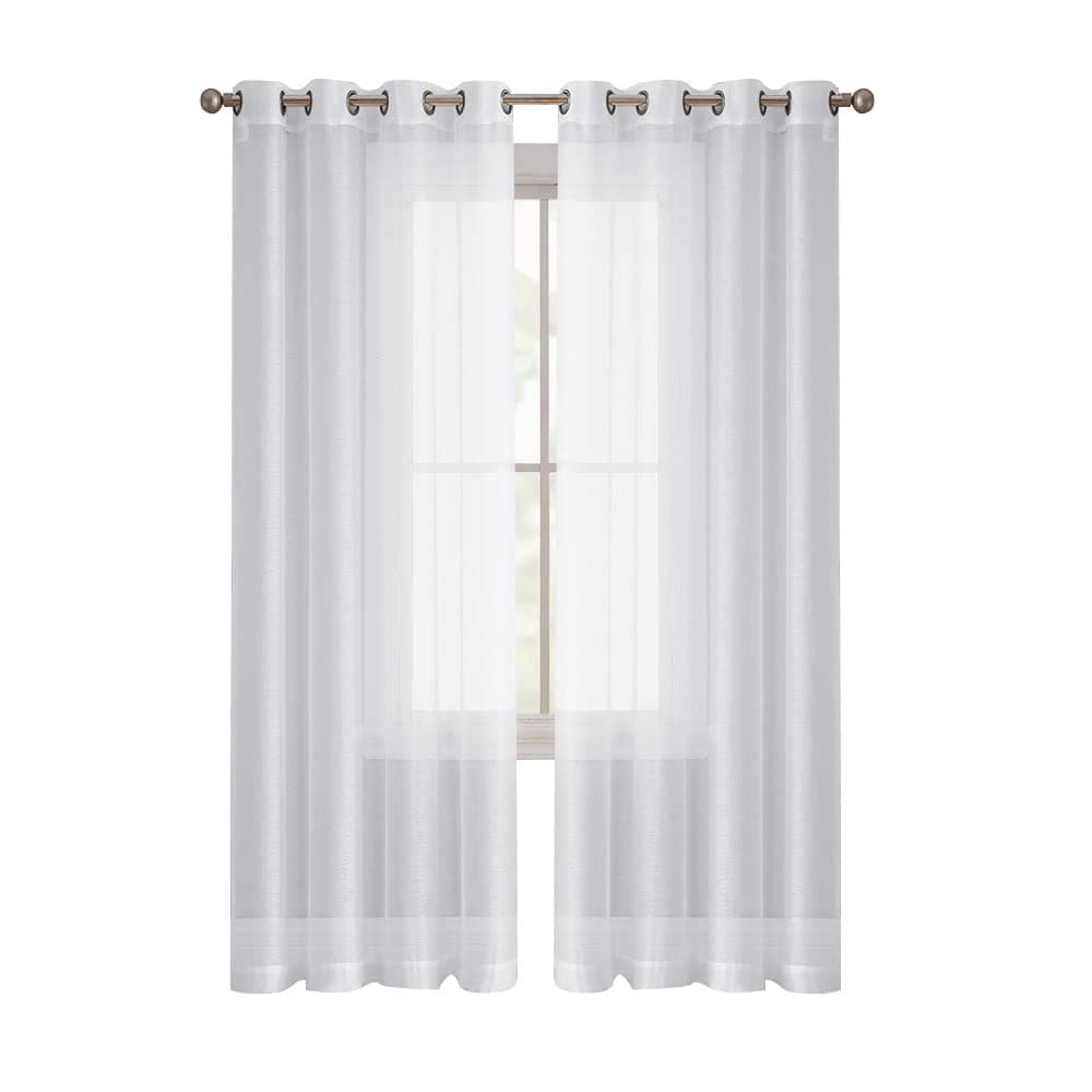 – Sheer Curtains, 2 Panels Semi Transparent Basic Rod Pocket Voile Window Curtain Panels for Yard, Patio Bedroom and Living Room Decor (135x273cm, White)