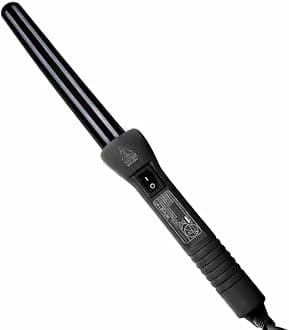 Herstyler Grande Wand Curling Iron| Black Curling Wand for Wanderlust Curls| Dual Voltage Curling Wand 1 Inch for Tiny Curls| Tourmaline Curling Wand | Ceramic Curling Wand or Fine Stylish Curls