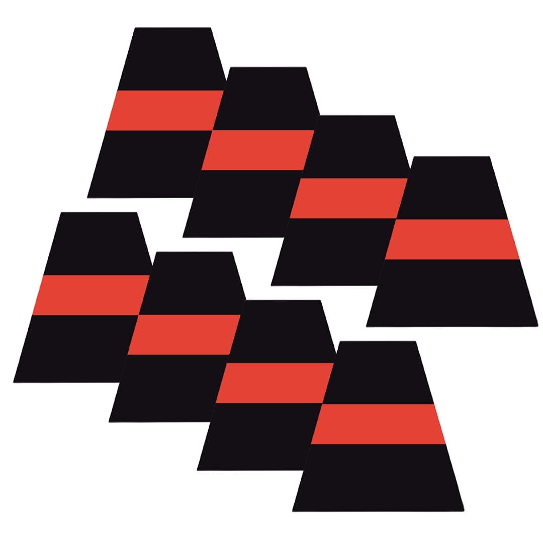 Fire Helmet TETRAHEDRONS Thin Red Line - Set of 8 REFLECTIVE