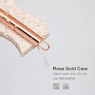 COOK WITH COLOR Kitchen Gadget Set Copper Plated Stainless Steel Utensils with Soft Touch Handles, Copper Mint, 7 Pieces