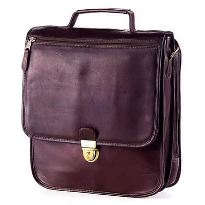 Tuscan Upright Vertical Leather Laptop Briefcase Color: Brown