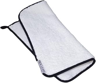 Isoclean Makeup Brush White Large Microfibre Cleaning Cloth 1200GSM Towel, Cosmetic Sponge, MUA Absorbent, Super Soft, Lint Free, Machine Washable, High-Density, Pack Of 1