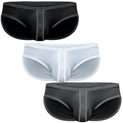 Real Men Ares-Accent Low-Rise Pouch Bikini Brief with ABCD Pouch - 1, 3 & 6 Pack - Waist Size XS - 5XL