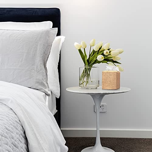 Stylish Tissue Box Cover - This Burlap Holder Instantly Covers Your Square Tissue Boxes - The Perfect Cube Cover for Your Bathroom and Home