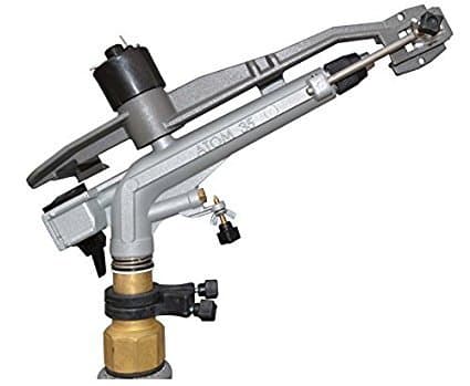Atom35 Impact Sprinkler, 1.5'' NPT Thread, Up to 230ft Diameter, 40-143 gal/min, 27 degrees Trajectory, Aluminum Brass, 4 Nozzles