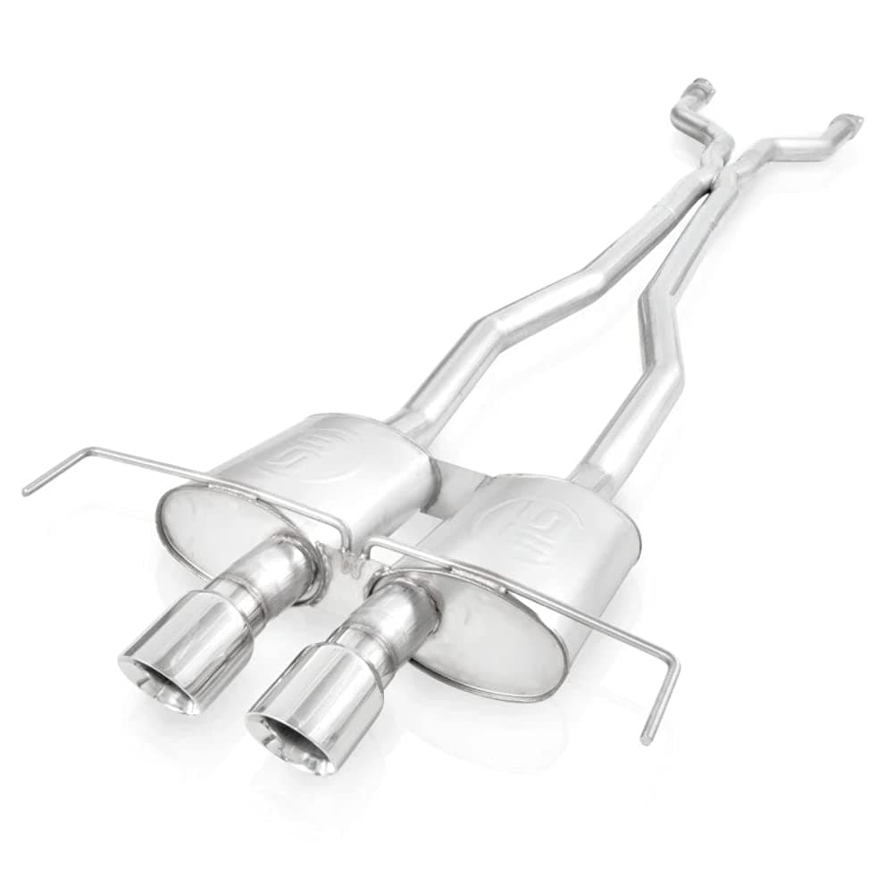 2009-15 Cadillac CTS-V Coupe 3in Catback System X-Pipe Chambered Mufflers 4in Tips