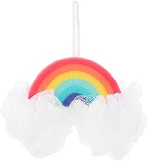 FRCOLOR Cloud Bath Sponges Loofahs Rainbow Shaped Exfoliating Scrubber Bath Brush for Kids Women Men Body Shower