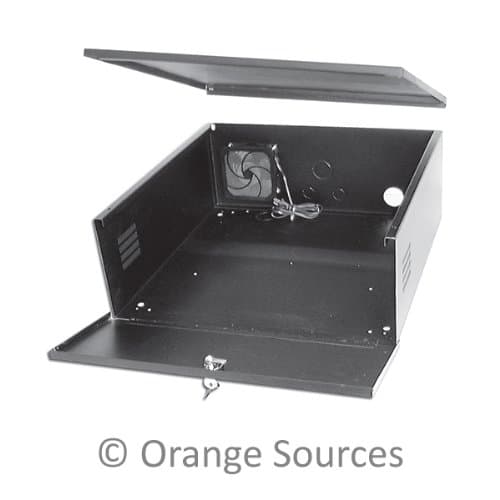 DVR lockbox 18” W x 18” L x 5” H Super Strong 16 Gauge Steel with Cooling Fan