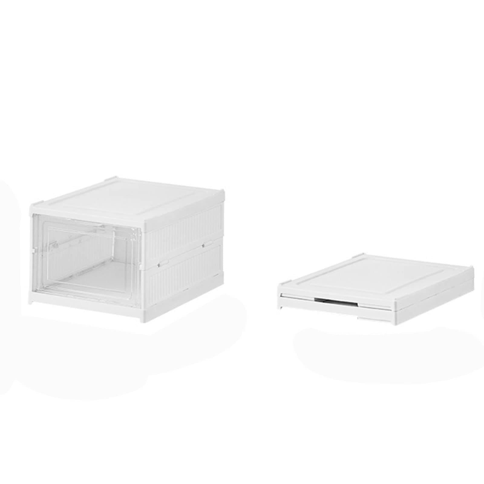 UFFD Shoe Storage Organizer Foldable Shoe Storage Cabinet with Doors Durable and Stable Shoe Storage Boxes - Stackable Shoe Rack Organizer for Home - Easy Installation (Color : White, Size : First)