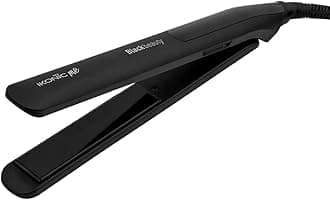 Ikonic Black Beauty Hair Straightener For Women, Ceramic Coated Floating Plates Handle Lock Feature Instant Heat Up Techonoly, Super Slim and Light Weight, Travel Friendly Sutiable for All Hair Types