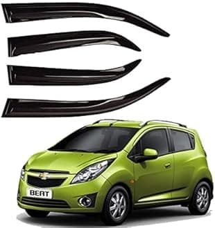 Car Rain Wind Door Visor/Side Window Deflector/Unbreakable/Rain Guard/Wind Guard Accessories Compatible for (Chevrolet Beat)