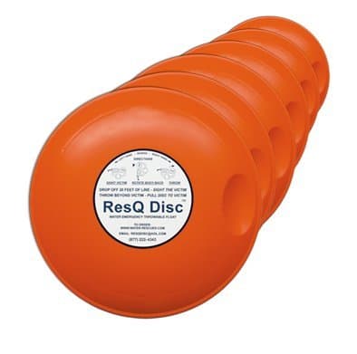 6 PACK - Throwable Rescue Disc for Water and Ice Rescueswith FREE Quick Release ResQ Bag