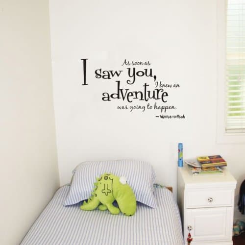 winnie the pooh quote wall art decor nursery wall stickers AS SOON AS I SAW YOU vinyl art letters wall tattoo mural