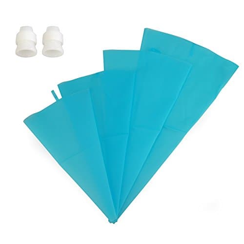 Fullsexy 51 Pcs Silicone Pastry, Reusable Icing Piping Baking Cookie Bags, Cake Decorating Tools, one Size, Blue-51, Blue-60 Pieces