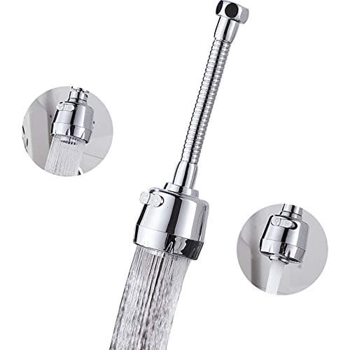 360 Degree Rotating Faucet Sprayer, Double Mode Water Saving Aerator Kitchen Faucet Extender for 22mm/24mm Thread Interface of Circular Faucet