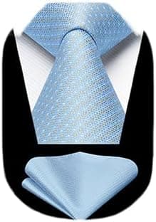 Polka Dot Ties for Men Classic Silk Ties and Pocket Square Formal Business Necktie Handkerchief Wedding Party