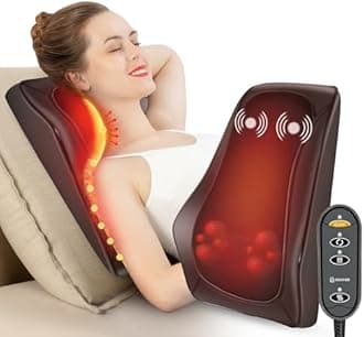 COMFIER Back Massager with Heat, 3D Deep Kneading Shiatsu Neck and Back Massager with Vibration and Heat, Neck Back Massage Pillow as Gift for Women and Ho