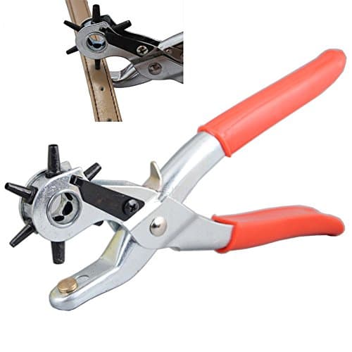 Asier Revolving Belt Punch Plier Kit, Punch Hole Tool for, Saddle, Watch Strap, Shoe, Fabric, Paper, etc (Regular)