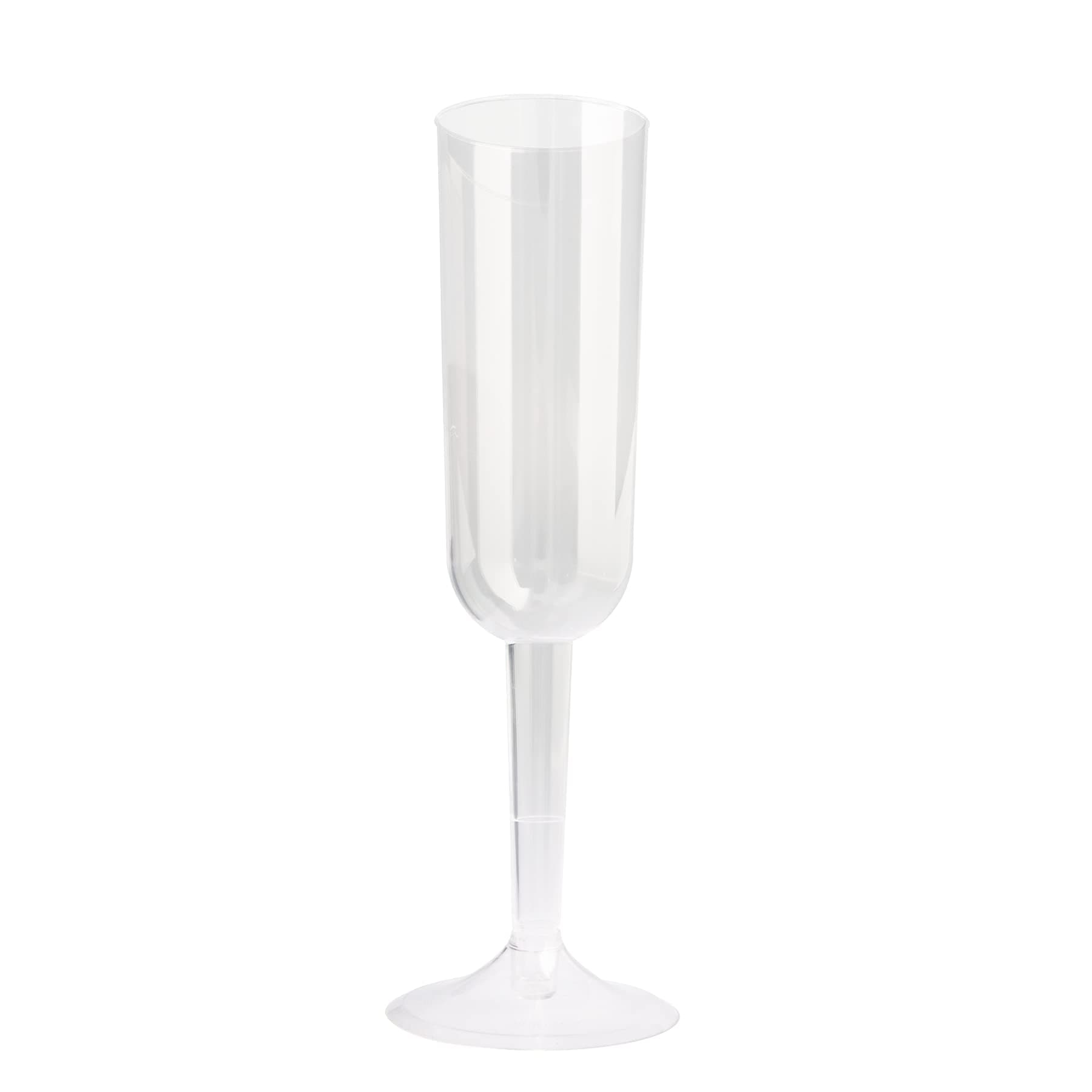 Elegant Clear Plastic Champagne Flutes - 7 Oz (4 Count) - Reusable & Lightweight, Premium Crystal-Clear Design For Weddings, Parties & Special Occasions