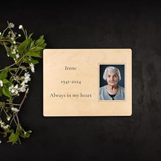 Creative Deco Personalised Memorial Mourning Memory Box Gift | Custom Keepsake Boxes | In Loving Memory of Dad, Mum, Grandad, Grandma, Baby, Child | Photo, Date & Text (Verse) Box
