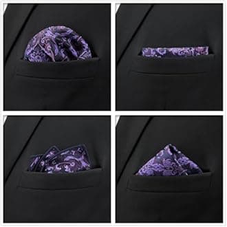 Shlax&Wing 5 Pieces Assorted Mens Pocket Square Set Handkerchiefs