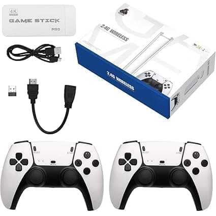Me2u tv game 4k game stick Video Game Console 4K Game Stick with 2 Player Controllers, 9 Emulator Retro Gaming Station 1080p Plug and Play TV Video Game Set
