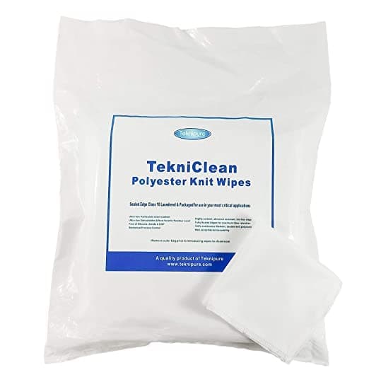 Teknipure-Polyester Knit Wiper, Ultrasonic Sealed Edge, 4 X 4", 600/Bag