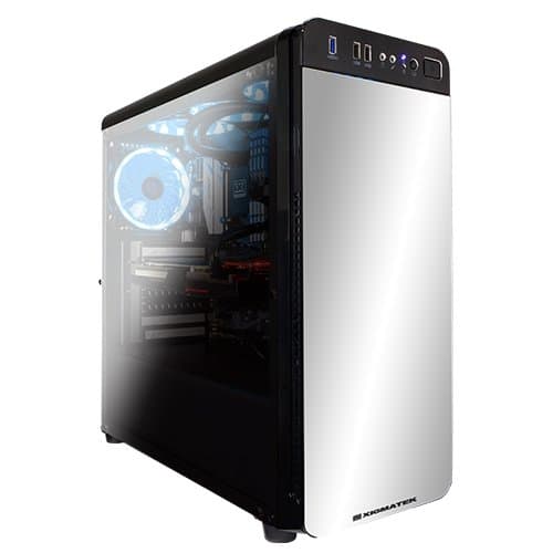 Xigmatek Refract S1 ATX Tempered Glass Gaming Case with Mirrored Front & Power Supply Install Options (No PSU)