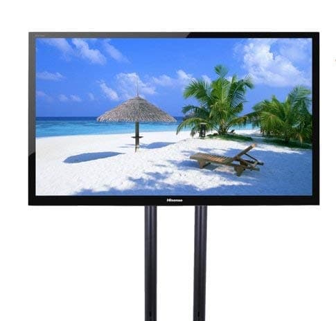 TV Floor Stand with X Shape Base and Free-Tilting Design for Multiple Viewing Angles Complete with Heavy Duty Locking Wheels - Fits Screen Size 37" - 70"