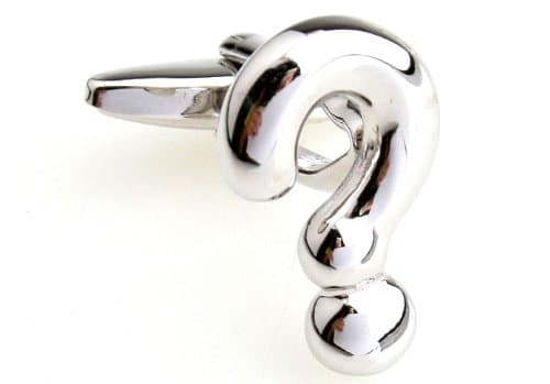Silver Question Mark the Riddler Cufflinks Cuff Links