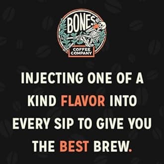 Bones Coffee Company Holiday Sample Pack 5 Assorted Flavored Coffee Low Acid Medium Roast Arabica Beans Specialty Coffee Gifts, Auto Drip and French Press Compatible, 4 oz Pack of 5 Whole Bean