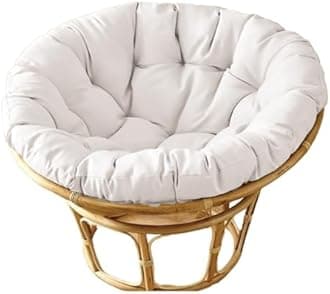 MIAOMI Garden Round Papasan Chair Cushion | Water Resistant Indoor Outdoor Hammock Rattan Swing Seat Pad | Comfy Tufted Patio Furniture Cushions | Hanging Egg Chair Pads