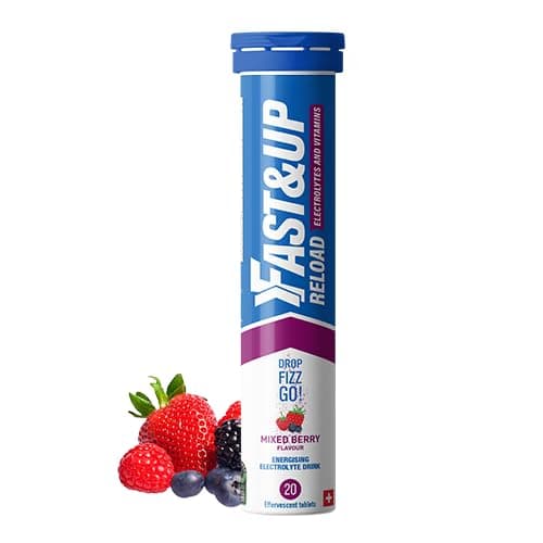 Reload - Energising Electrolyte Drink - Mixed Berry Flavour - 20 Effervescent Hydration Tablets - Added Vitamin C & B12 - Vegan